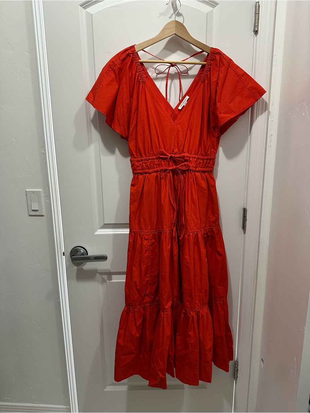 Women’s Red Tiered V-Neck Dress